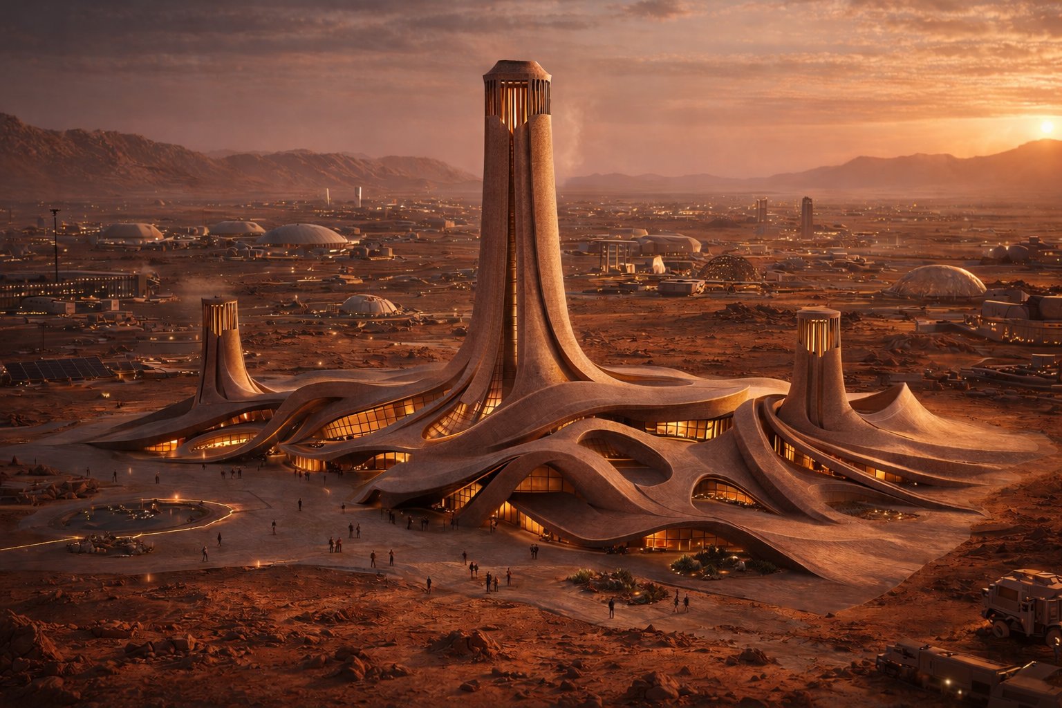 CFAM-2120 — exterior view of the Martian architecture school